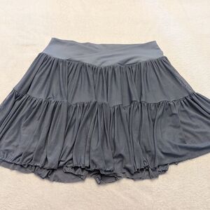 POPFLEX Gray Tiered Bubble Mini Skorts
